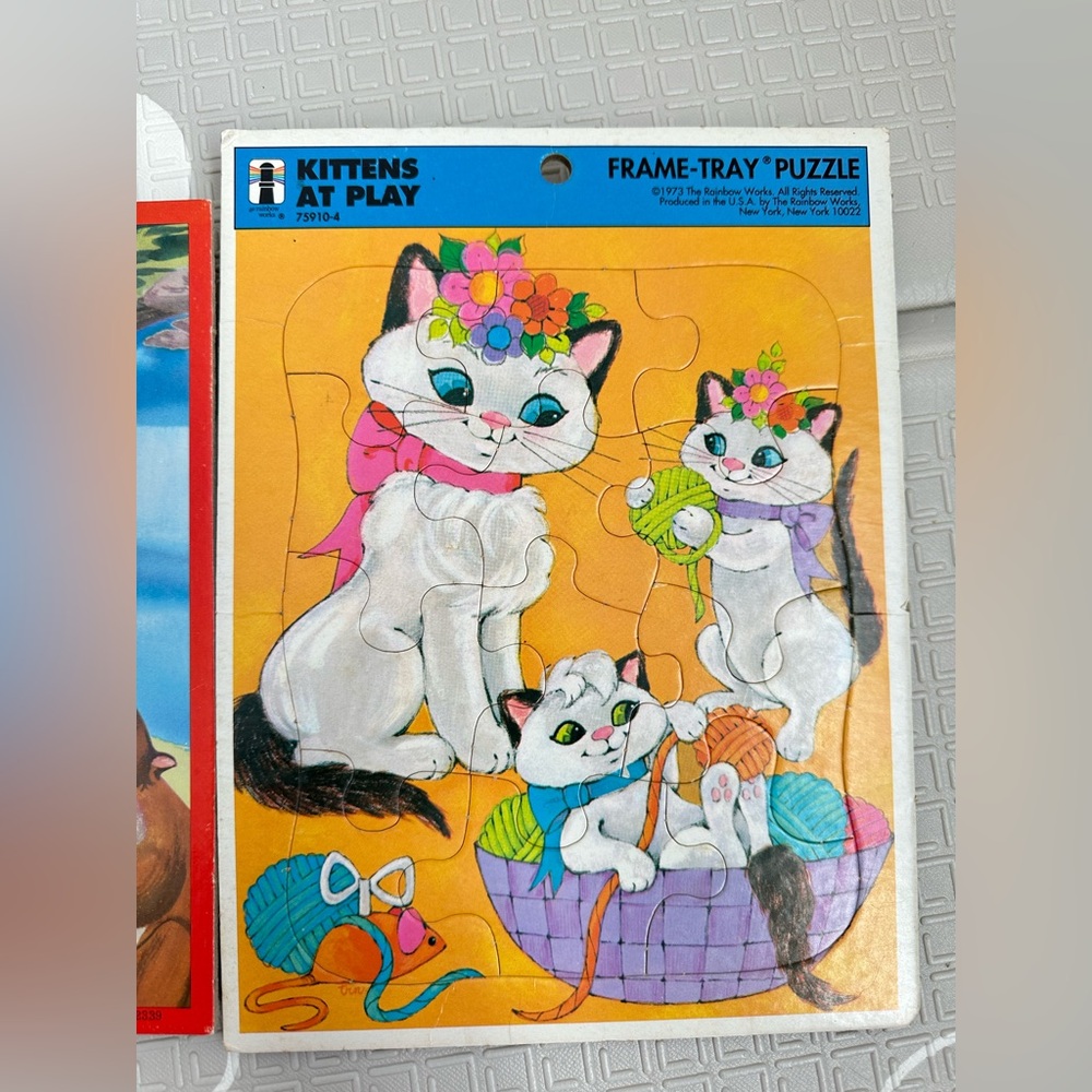 Disney Lady and the Tramp and Kittens at Play tray frame puzzle lot - Picture 2 of 6